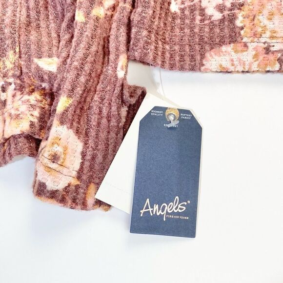 Angels forever young lightweight long sleeve floral waffle pattern shirt top 3x - Picture 2 of 7